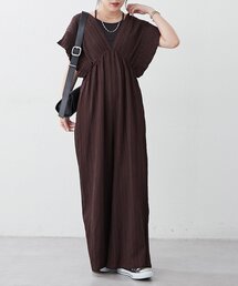 一枚でらくちんオシャレ!シャーリングサロペット