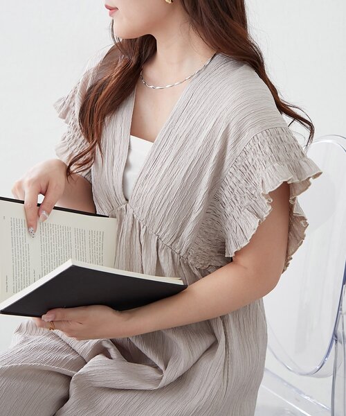 一枚でらくちんオシャレ！シャーリングサロペット（ワンピース