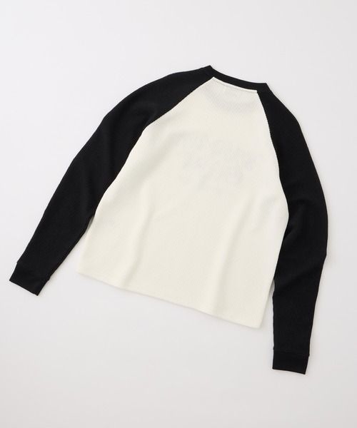 Snap club(スナップクラブ)の「【Snap club】グラフィックラインストーンワッフルラグランロンT(Tシャツ/カットソー・レディース・ホワイト系/ワイン/ブラック系/スミクロ・L/M)」の21枚目の写真