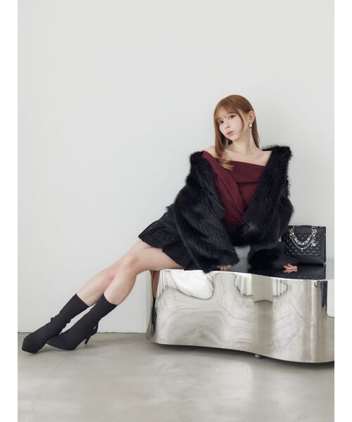 EATME（イートミー）の「スタンドカラーフェイクファーブルゾン（ブルゾン・レディース・ベージュ/オフホワイト/ブラック・FREE）」の21枚目の写真