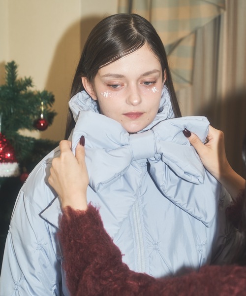 初販即完】2wayマフラー付きエコダウンジャケット（ダウンジャケット