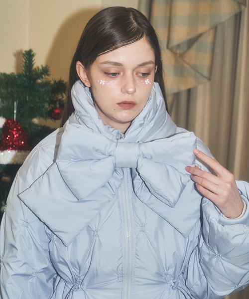 Lovilyn 2wayマフラー付きエコダウンジャケット　ブラック Lovilyn（ラヴィリン）の「【初販即完】2wayマフラー付きエコダウン