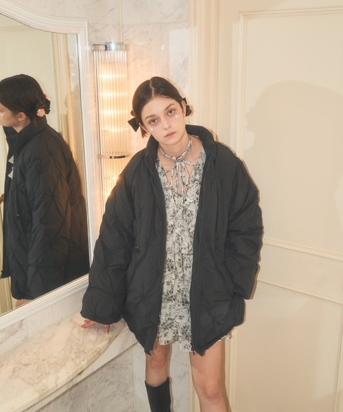 初販即完】2wayマフラー付きエコダウンジャケット（ダウンジャケット