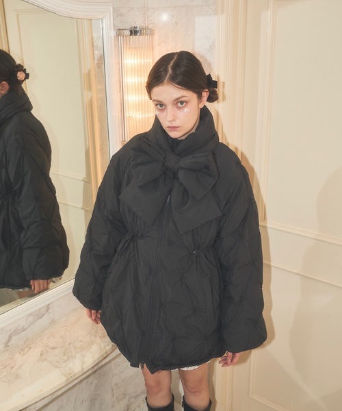 初販即完】2wayマフラー付きエコダウンジャケット（ダウンジャケット