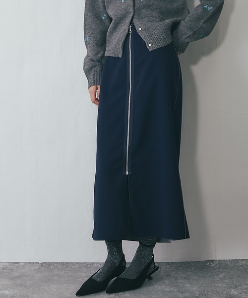 ANOTHER S（アナザーエス）の「リバーシブルファスナーロングスカート（スカート・レディース・ブラウン/ネイビー/ブラック・M）」の3枚目の写真