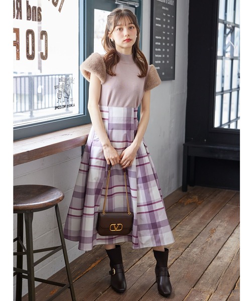 tocco closet（トッコ　クローゼット）の「ベルトデザインニットドッキングショートブーツ（ブーツ・レディース・ブラウン/ブラック/アイボリー・S/M/L）」の9枚目の写真