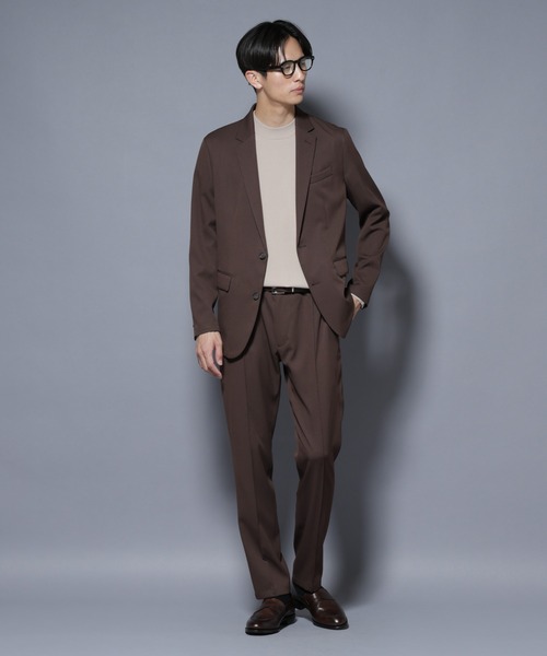 NANO universe（ナノユニバース）の「「N JACKET BASIC」シャドーストライプジャケット(セットアップ可)（テーラードジャケット・メンズ・ブラウン/ダークネイビー・S/L/M）」の6枚目の写真