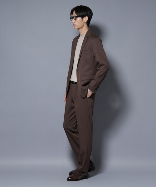 NANO universe（ナノユニバース）の「「N JACKET BASIC」シャドーストライプジャケット(セットアップ可)（テーラードジャケット・メンズ・ブラウン/ダークネイビー・S/L/M）」の8枚目の写真