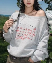 BLACKUP オフショルダー グレー スウェット スウェット オフショル」に該当するトップスファッション通販