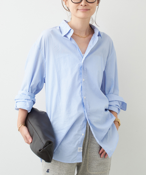 Frank&Eileen(フランクアンドアイリーン)の「【FRANK&EILEEN/フランクアンドアイリーン】FINBAR SHIRT(シャツ/ブラウス・レディース・スカイブルー/ブルー・FREE)」の7枚目の写真