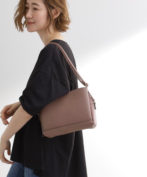 grove（グローブ）の「ドットスタッズ3層ショルダー（ショルダーバッグ・レディース・ライトグレー/ブラック/グリーン系/ピンク系・00）」の11枚目の写真