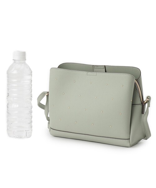 grove（グローブ）の「ドットスタッズ3層ショルダー（ショルダーバッグ・レディース・ライトグレー/ブラック/グリーン系/ピンク系・00）」の13枚目の写真