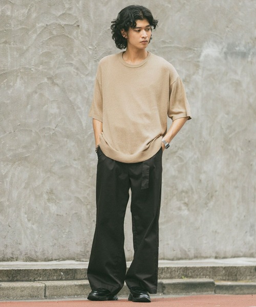 RAGEBLUE（レイジブルー）の「サマーニットクルーネックTシャツ（ニット/セーター・メンズ・ブラック/ベージュ系その他2・MEDIUM/LARGE）」の8枚目の写真