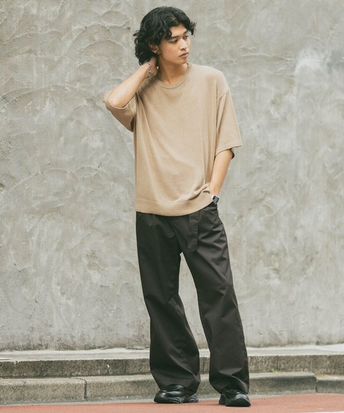 RAGEBLUE（レイジブルー）の「サマーニットクルーネックTシャツ（ニット/セーター・メンズ・ブラック/ベージュ系その他2・MEDIUM/LARGE）」の9枚目の写真