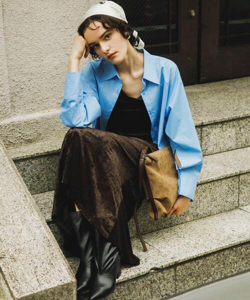 SENSE OF PLACE by URBAN RESEARCH(センスオブプレイスバイアーバンリサーチ)の「シアーベロアドレープキャミワンピ(ワンピース・レディース・ブラウン/ブルー・S/ONE)」の19枚目の写真