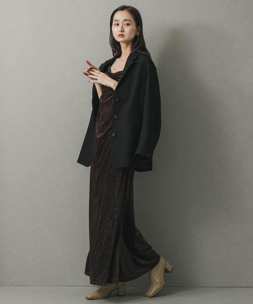 SENSE OF PLACE by URBAN RESEARCH(センスオブプレイスバイアーバンリサーチ)の「シアーベロアドレープキャミワンピ(ワンピース・レディース・ブラウン/ブルー・S/ONE)」の21枚目の写真