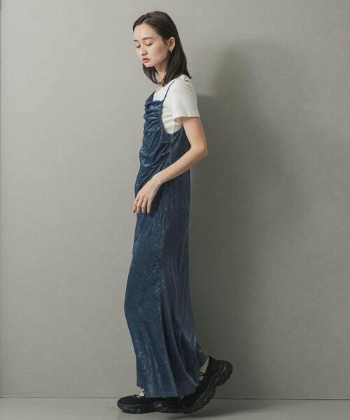 SENSE OF PLACE by URBAN RESEARCH(センスオブプレイスバイアーバンリサーチ)の「シアーベロアドレープキャミワンピ(ワンピース・レディース・ブラウン/ブルー・S/ONE)」の10枚目の写真
