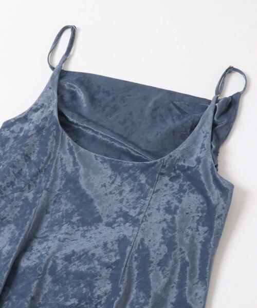 SENSE OF PLACE by URBAN RESEARCH(センスオブプレイスバイアーバンリサーチ)の「シアーベロアドレープキャミワンピ(ワンピース・レディース・ブラウン/ブルー・S/ONE)」の15枚目の写真