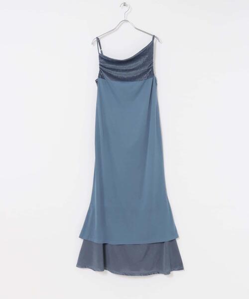 SENSE OF PLACE by URBAN RESEARCH(センスオブプレイスバイアーバンリサーチ)の「シアーベロアドレープキャミワンピ(ワンピース・レディース・ブラウン/ブルー・S/ONE)」の16枚目の写真