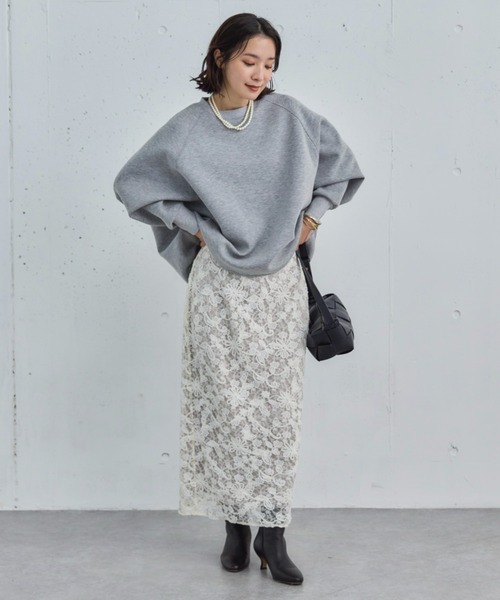 Doux archives(ドゥアルシーヴ)の「モールレースタイトスカート(スカート・レディース・アイボリー/ブラウン/ベージュ・36/38)」の15枚目の写真