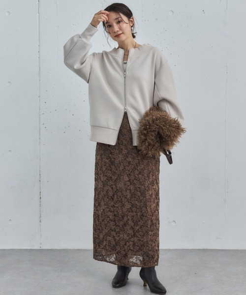 Doux archives(ドゥアルシーヴ)の「モールレースタイトスカート(スカート・レディース・アイボリー/ブラウン/ベージュ・36/38)」の8枚目の写真