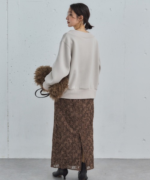 Doux archives(ドゥアルシーヴ)の「モールレースタイトスカート(スカート・レディース・アイボリー/ブラウン/ベージュ・36/38)」の10枚目の写真