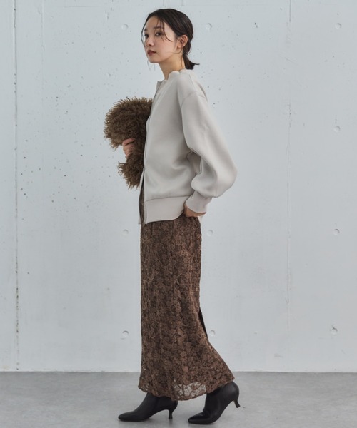 Doux archives(ドゥアルシーヴ)の「モールレースタイトスカート(スカート・レディース・アイボリー/ブラウン/ベージュ・36/38)」の11枚目の写真