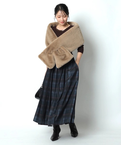 ベルト付チェックタフタドッキングワンピース（ワンピース