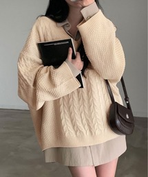 ゆるっと着て、こなれ感。Vネック オーバー サイズ ニット