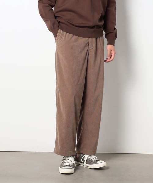 BROOKLYN OVERALL（ブルックリンオーバーオール）の「BROOKLYN OVERALL＜ブルックリンオーバーオール＞ポリコールワイドパンツ（その他パンツ・メンズ・ベージュ/ダークブラウン/チャコールグレー/ブラック・LARGE/MEDIUM）」の4枚目の写真