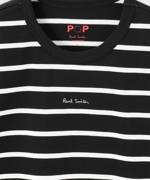 Paul Smith(ポールスミス)の「ロゴ&ボーダー ロングスリーブTシャツ【853296 P7185A】(Tシャツ/カットソー・メンズ・オフホワイト/ブラック・MEDIUM/LARGE)」の4枚目の写真