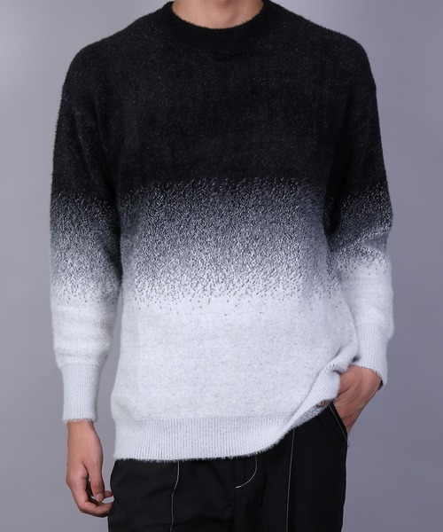 aimoha（アイモハ）の「クルーネックニット/crew neck knit (AW)（ニット/セーター・メンズ・ブラック/ライトグレー・MEDIUM/LARGE）」の10枚目の写真
