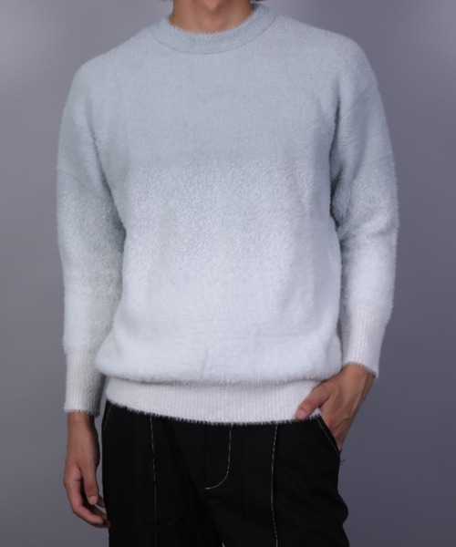 aimoha（アイモハ）の「クルーネックニット/crew neck knit (AW)（ニット/セーター・メンズ・ブラック/ライトグレー・MEDIUM/LARGE）」の11枚目の写真
