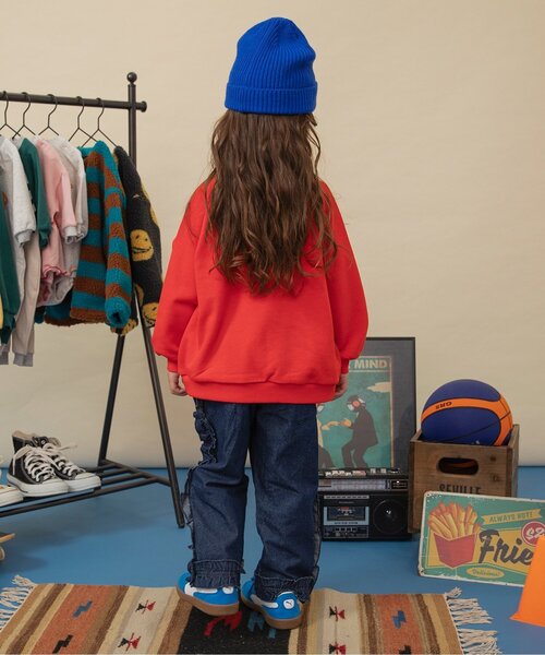 BREEZE(ブリーズ)の「【ジュニア対応】フリルデニムパンツ(デニムパンツ・キッズ・ネイビー/ブルー・80/90/100/110/120/130/140)」の4枚目の写真