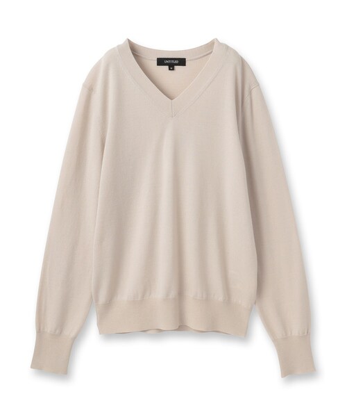 UNTITLED（アンタイトル）の「【洗える/ウール100%】Vネックウールニット（ニット/セーター・レディース・レッド系1/ブラック/ナチュラル/オフホワイト/ライトグレー/ブルー系その他・48/44/04/03/02/01/00）」の7枚目の写真
