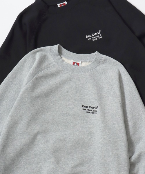 BEN DAVIS(ベンデイビス)の「BEN DAVIS/ベンデイビス 70's FIT RAGLAN SWEATSHIRT/レギュラーフィット 裏毛 ロゴ ワンポイント刺繍 ショート丈 スウェット トレーナー/短丈スウェット/レディース メンズ(スウェット・メンズ・アッシュグレー/グレー/ブラック/ネイビー・XL/L/M)」の3枚目の写真