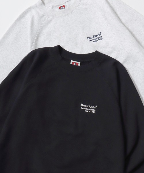 BEN DAVIS(ベンデイビス)の「BEN DAVIS/ベンデイビス 70's FIT RAGLAN SWEATSHIRT/レギュラーフィット 裏毛 ロゴ ワンポイント刺繍 ショート丈 スウェット トレーナー/短丈スウェット/レディース メンズ(スウェット・メンズ・アッシュグレー/グレー/ブラック/ネイビー・XL/L/M)」の2枚目の写真
