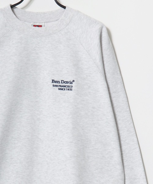BEN DAVIS(ベンデイビス)の「BEN DAVIS/ベンデイビス 70's FIT RAGLAN SWEATSHIRT/レギュラーフィット 裏毛 ロゴ ワンポイント刺繍 ショート丈 スウェット トレーナー/短丈スウェット/レディース メンズ(スウェット・メンズ・アッシュグレー/グレー/ブラック/ネイビー・XL/L/M)」の11枚目の写真