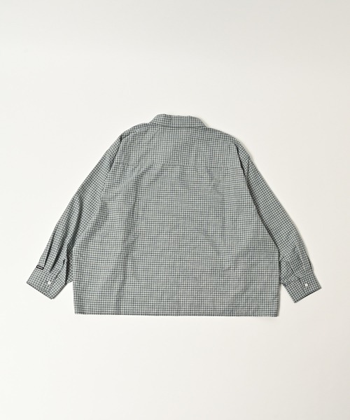 ADAM PATEK(アダムパテック)の「ADAMPATEK/small check wide shirt/スモールチェック刺繍入りワイドボックスシャツ(シャツ/ブラウス・メンズ・ブラック/グリーン・1/2)」の9枚目の写真