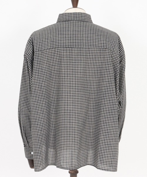 ADAM PATEK(アダムパテック)の「ADAMPATEK/small check wide shirt/スモールチェック刺繍入りワイドボックスシャツ(シャツ/ブラウス・メンズ・ブラック/グリーン・1/2)」の11枚目の写真
