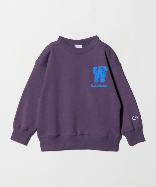 Champion(チャンピオン)の「<Champion>クルーネックスウェットシャツ / トレーナー / キッズ 110cm-130cm(スウェット・キッズ・パープル/ネイビー/ダークグリーン・130cm/120cm/110cm)」の3枚目の写真