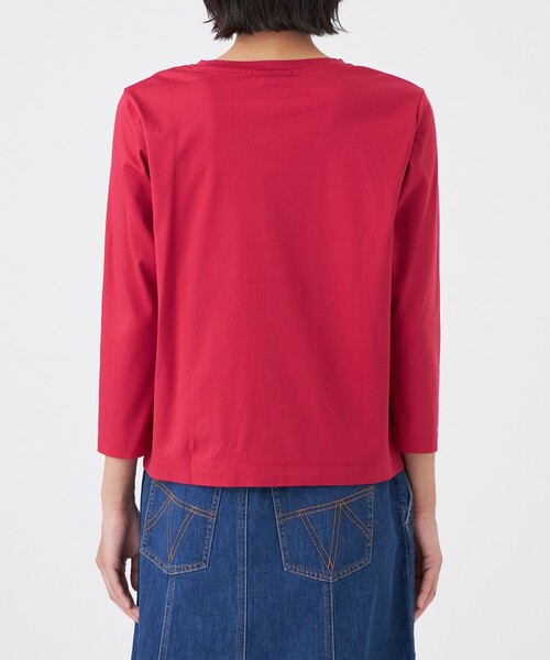 TRANS WORK（トランスワーク）の「【ウォッシャブル】コーコランバイオスムースプリントTシャツ（Tシャツ/カットソー・レディース・オフホワイト/ピンク系その他2/ネイビー・40/38）」の7枚目の写真