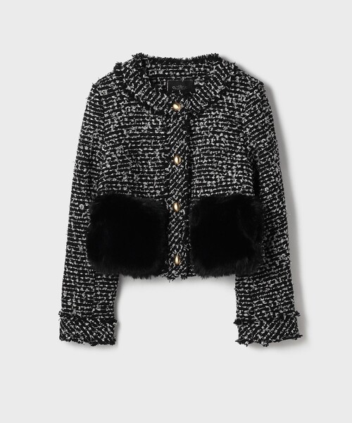 ツイードコンビジャケット（ノーカラージャケット）｜GRACE