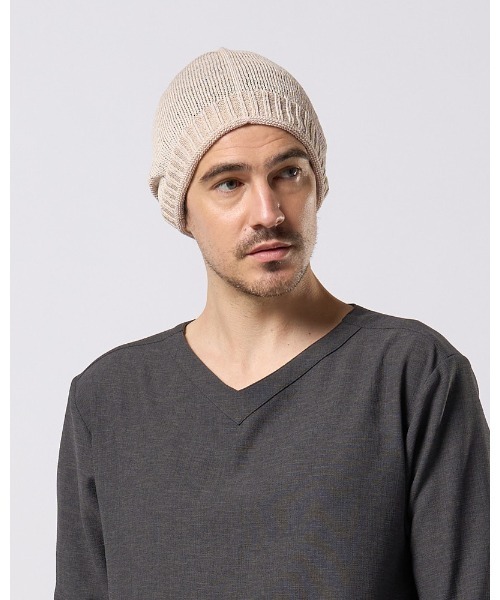 wjk（ダヴルジェイケイ）の「GIMA roll beanie（ニットキャップ/ビーニー・メンズ・ライトグレー/ライトベージュ/ライトブルー・FREE）」の5枚目の写真
