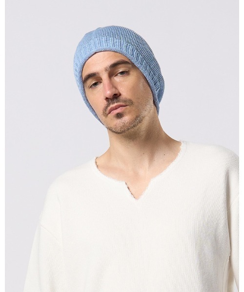 wjk（ダヴルジェイケイ）の「GIMA roll beanie（ニットキャップ/ビーニー・メンズ・ライトグレー/ライトベージュ/ライトブルー・FREE）」の11枚目の写真
