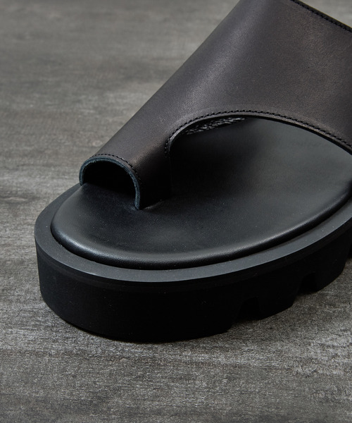 PADRONE(パドローネ)の「PADRONE パドローネ / CS TONG SANDALS レザートングサンダル 牛革 日本製 / PU2308-3211(サンダル・メンズ・ブラック・41/40/42)」の12枚目の写真