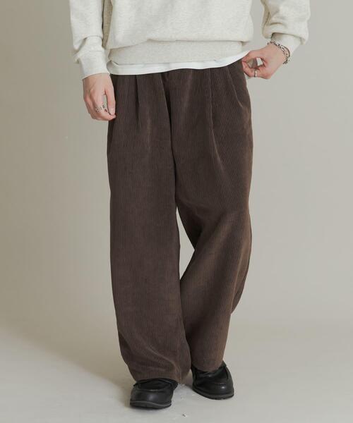 SENSE OF PLACE by URBAN RESEARCH（センスオブプレイスバイアーバンリサーチ）の「ウォッシュドコーデュロイワイドパンツ（その他パンツ・メンズ・ライトベージュ/ブラック/グリーン/ブラウン・LARGE/MEDIUM）」の6枚目の写真