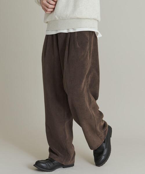 SENSE OF PLACE by URBAN RESEARCH（センスオブプレイスバイアーバンリサーチ）の「ウォッシュドコーデュロイワイドパンツ（その他パンツ・メンズ・ライトベージュ/ブラック/グリーン/ブラウン・LARGE/MEDIUM）」の5枚目の写真