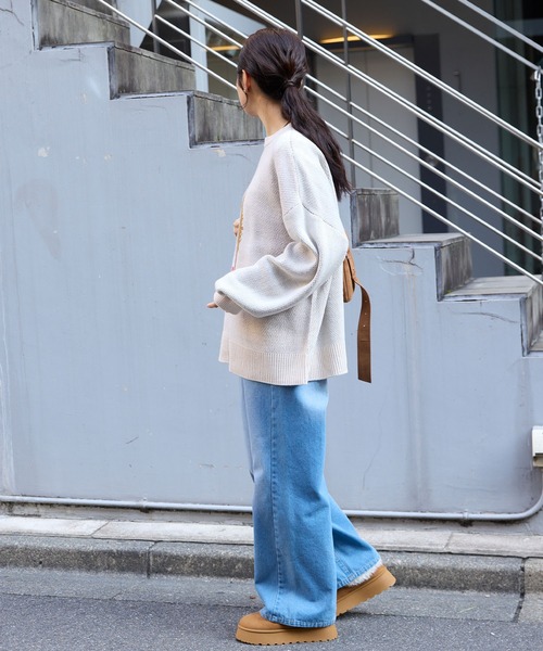 MONO-MART（モノマート）の「ムートンライクボア ボリュームショートブーツ（ブーツ・レディース・キャメル/ブラック/グレイッシュベージュ・XL/L/M/S）」の10枚目の写真