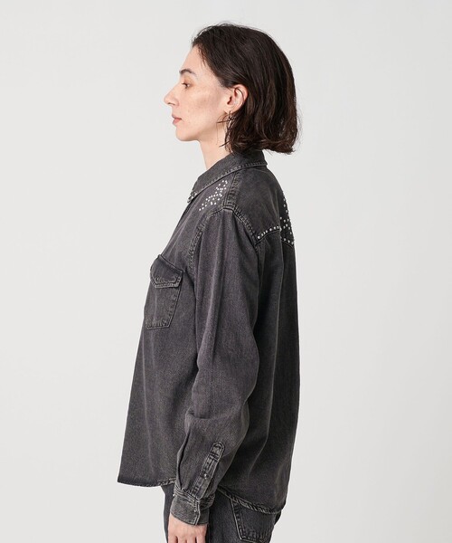 【ヤス様】Louis Vuitton ウエスタン デニムシャツ スタッズ装飾 L REMI RELIEF（レミ レリーフ） デニムウエスタンシャツ（花スタッズ